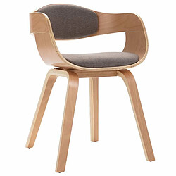 Avis Maison Chic Lot de 2 Chaises à manger modernes,Chaises à dîner bois courbé et tissu taupe -MN24140