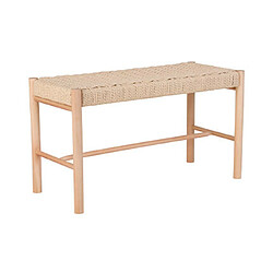 Avis Mes Banc 2 places 80x35x45 cm en bois et assise en corde