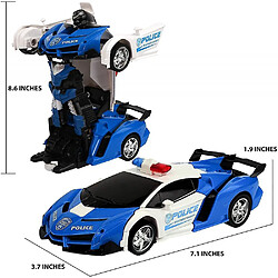 Universal Voiture télécommandée, transformateur RC, voiture robotisée, 360 roues, frein tournant, voiture jouet pour enfants rechargeable (bleu)