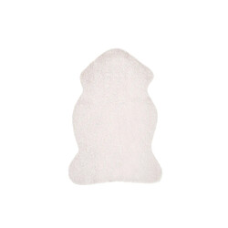 Beliani Tapis en fausse fourrure de lapin blanc 60 x 90 cm UNDARA