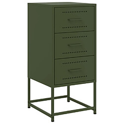 vidaXL Table de chevet vert olive 36x39x78 cm acier