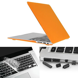 Wewoo Housse Étui Orange pour Macbook Air 11,6 pouces 3 en 1 Coque de protection en plastique dur givré avec clavier de et prise de poussière Port