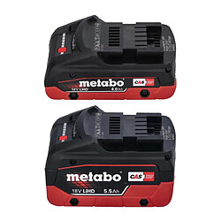 Metabo Basis Set LIHD - 1x Batterie 4,0 Ah + 1x Batterie 5,5 Ah + Chargeur + Coffret de transport Metaloc ( 685136000 )