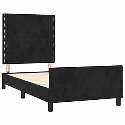 Acheter Maison Chic Cadre/structure de lit avec tête de lit pour adulte - Lit Moderne Chambre Noir 80x200 cm Velours -MN25975