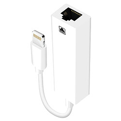 Avizar Adaptateur Ethernet RJ45 vers Lightning iPhone et iPad Débit 100 Mbps Blanc