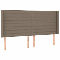 Avis Maison Chic Tête de lit scandinave à LED,meuble de chambre Taupe 203x16x118/128 cm Tissu -MN95230