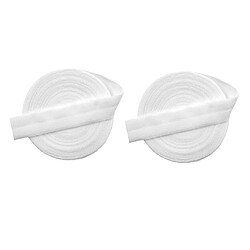 2x Blanc élastique Plat Biais Reliure Ruban Artisanat Vêtements Couture Tressé Corde