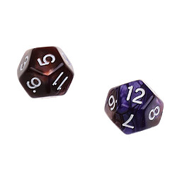 10pcs 12 sided dés d12 dés polyédriques pour les donjons et les dragons Jeux de table Café violet pas cher