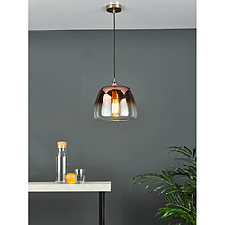 Luminaire Center Suspension Klaxon Verre en cuivre 1 ampoule 28cm pas cher