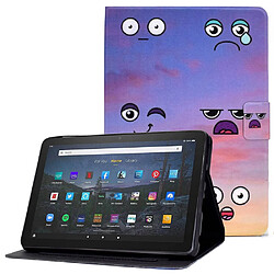 Etui en PU avec support et porte-carte pour votre Amazon Fire HD 10 Plus (2021) - Expression faciale