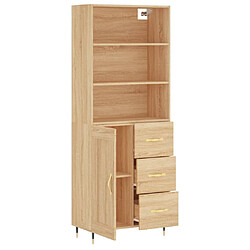 Avis vidaXL Buffet haut Chêne sonoma 69,5x34x180 cm Bois d'ingénierie