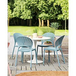 Beliani Lot de 4 chaises OSTIA Matière synthétique Bleu clair