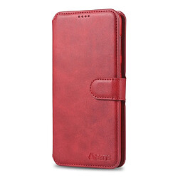 Wewoo Housse Coque Pour Galaxy A60 / M40 AZNS Étui en cuir avec rabat magnétique et texture de mollet porte et fentes cartes et cadre photo Rouge