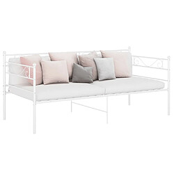 vidaXL Cadre de canapé-lit sans matelas blanc métal 90x200 cm