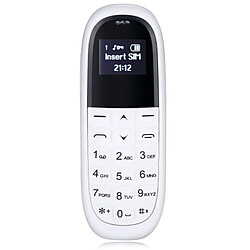 Wewoo Mini Telephone portable blanc Mini Téléphone Mobile, Clavier Anglais, Mains Libres Bluetooth Dialer Headphone, MTK6261DA, Anti-Perdu, SIM Unique, Réseau: 2G