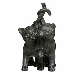 Statuette Déco Couple Chatons 15cm Noir