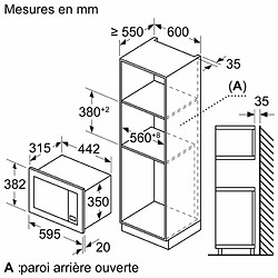 Micro-ondes solo 20l 800w encastrable noir - bfl623mb3 - BOSCH pas cher