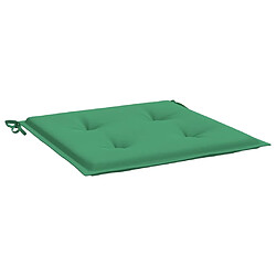 Acheter vidaXL Coussins de chaise jardin lot de 2 vert 40x40x3 cm tissu oxford