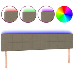 Maison Chic Tête de lit moderne à LED lumineuse pour chambre - Décoration de lit Taupe 180x5x78/88 cm Tissu -MN44230