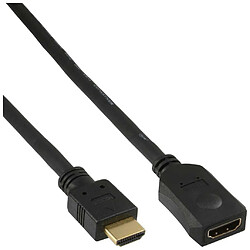 InLine Rallonge HDMI 19 broches mâle/fem., noir, contacts dorés, 1m, High Speed HDMI® Cable