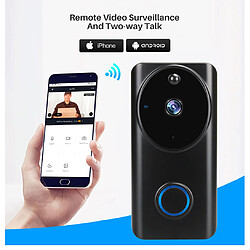 Universal 1080p Vidéo Sonnette WiFi Smart Home Tuya APP Téléphone Appel Audio Interphone Sonnette sans fil Caméra | Sonnette (Noir) pas cher