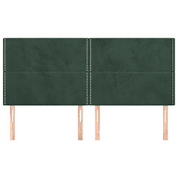 Avis Maison Chic Lot de 4 Têtes de lit design pour chambre - Décoration de lit Vert foncé 100x5x78/88 cm Velours -MN24484