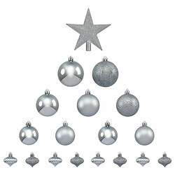 Kit 18 Pièces Déco de Noël Colorama 23cm Argent