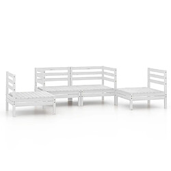 Maison Chic Salon de jardin 4 pcs - Table et chaises d'extérieur - Mobilier/Meubles de jardin Moderne Blanc Bois de pin massif -MN98083