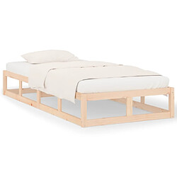 Maison Chic Lit adulte - Lit simple Cadre de lit,Structure du lit Contemporain 90x200 cm Bois massif -MN42027