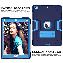 Wewoo Coque Pour iPad 5/4 couleur contrastée Silicone + PC Combinaison avec support bleu marine + pas cher