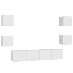 vidaXL Ensemble de meubles TV 6 pcs Blanc Bois d'ingénierie