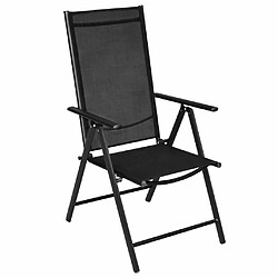 Avis Maison Chic Lot de 4 Chaises pliables de jardin - Fauteuil d'extérieur Aluminium et textilène Noir -MN69856