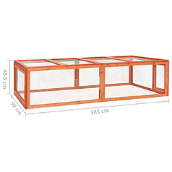 vidaXL Clapier 183x90x46,5 cm Bois de sapin massif pas cher