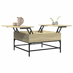 Acheter Maison Chic Table basse pour salon | Table à café chêne sonoma 80x80x45 cm bois d'ingénierie et métal -GKD16533