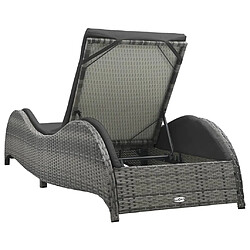 Avis vidaXL Chaise longue avec coussin Résine tressée Anthracite