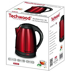 Techwood Cafetière Machine à café Programmable Inox Rouge 1.5L 1000W + Grille-pain Inox Rouge 2 Fentes 700W + Bouilloire électrique Inox Roug