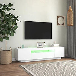 Acheter vidaXL Meuble TV avec lumières LED blanc 160x35x40 cm