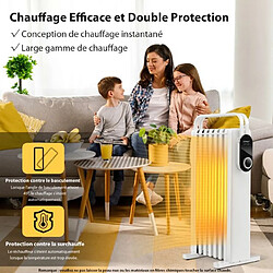 Helloshop26 Radiateur à huile mobile 1500w 3 chaleurs réglable racks de serviettes double protection contre surchauffe 7 eléments blanc 20_0005096 pas cher