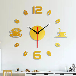 Sans cadre bricolage mur muet horloge 3D miroir Surface autocollant décor de bureau à domicile 80x80 - argent pas cher