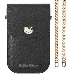 HELLO KITTY Pochette Téléphone Bandoulière Chaîne métallique Noir