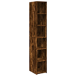 vidaXL Buffet haut chêne fumé 30x41x185 cm bois d'ingénierie