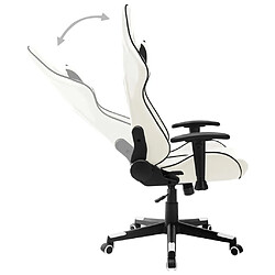 Maison Chic Chaise de jeu, Chaise gaming, Fauteuil gamer d'ordinateur,Chaise de Bureau Blanc et noir Cuir artificiel -GKD62267 pas cher