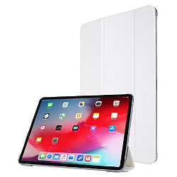 Etui en PU Texture de soie avec support tri-pliure blanc pour votre Apple iPad Pro 12.9 pouces (2021)