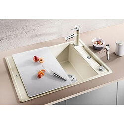 BLANCO Axia III 45S - evier - SILGRANIT - 1 cuve - reversible - vidage auto - siphon inclus - planche a decouper verre - blanc