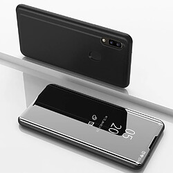 Etui en PU surface miroir avec support et fenêtre de visualisation noir pour votre Samsung Galaxy A31