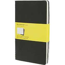 Moleskine Set de 3 cahiers quadrillés Grand format Couverture souple 13 x 21 cm Noir