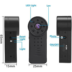 Chrono WiFi Full HD 1080P Portable Mini Nanny Cam avec Vision Nocturne et détection de Mouvement Spy Camera sans Fil caché pour la caméra de sécurité secrète intérieure(noir)