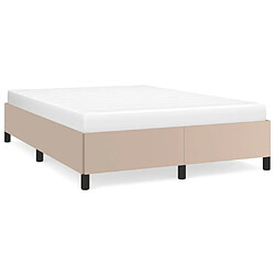 Maison Chic Lit adulte - Lit simple Cadre de lit,Structure du lit Contemporain Cappuccino 140x190 cm Similicuir -MN87030