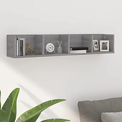 vidaXL Étagère murale à CD Sonoma gris 100x18x18 cm Bois d'ingénierie