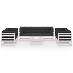 Avis Maison Chic Salon de jardin 8 pcs + coussins - Mobilier/Meubles de jardin - Table et chaises d'extérieur Bois de pin massif -MN11681